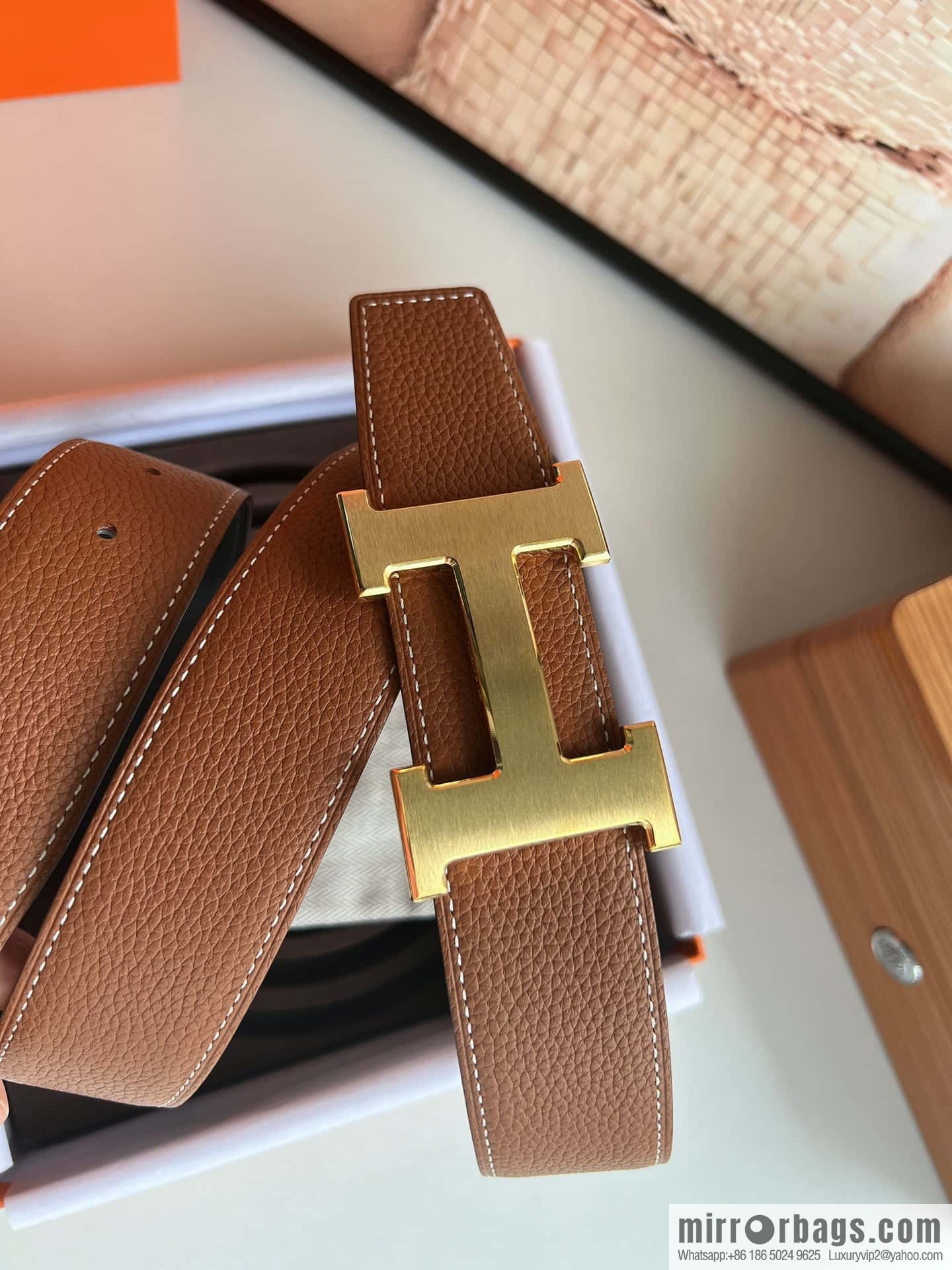 Hermes Togo Leather Double Sided Leather 38mm Belt