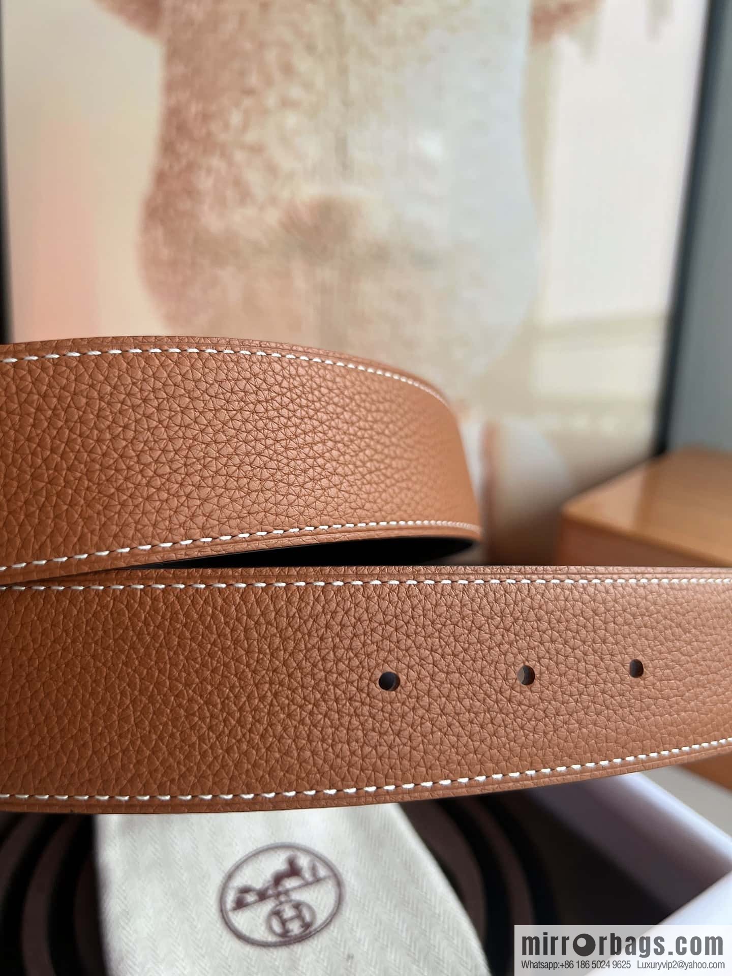 Hermes Togo Leather Double Sided Leather 38mm Belt