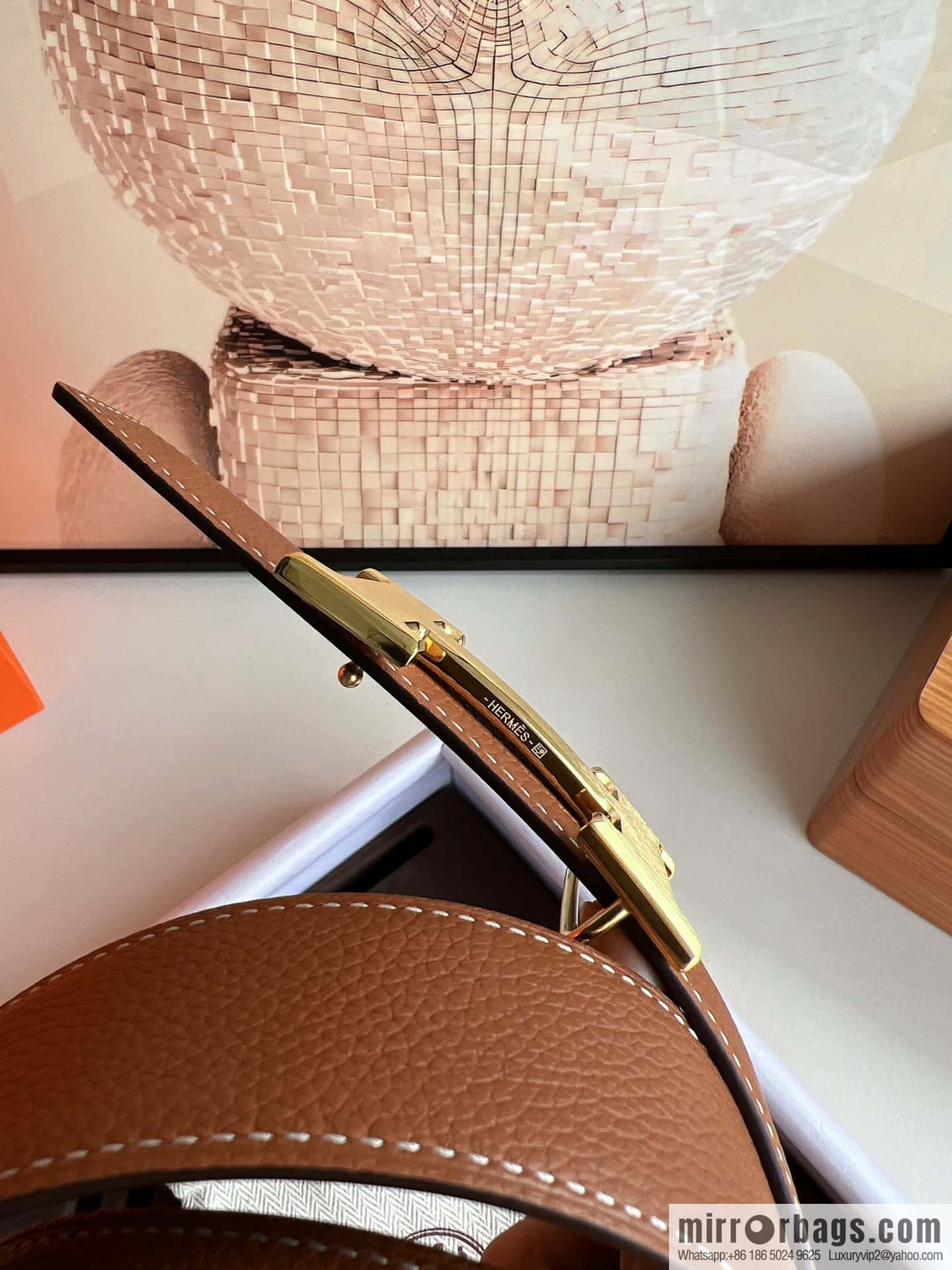 Hermes Togo Leather Double Sided Leather 38mm Belt