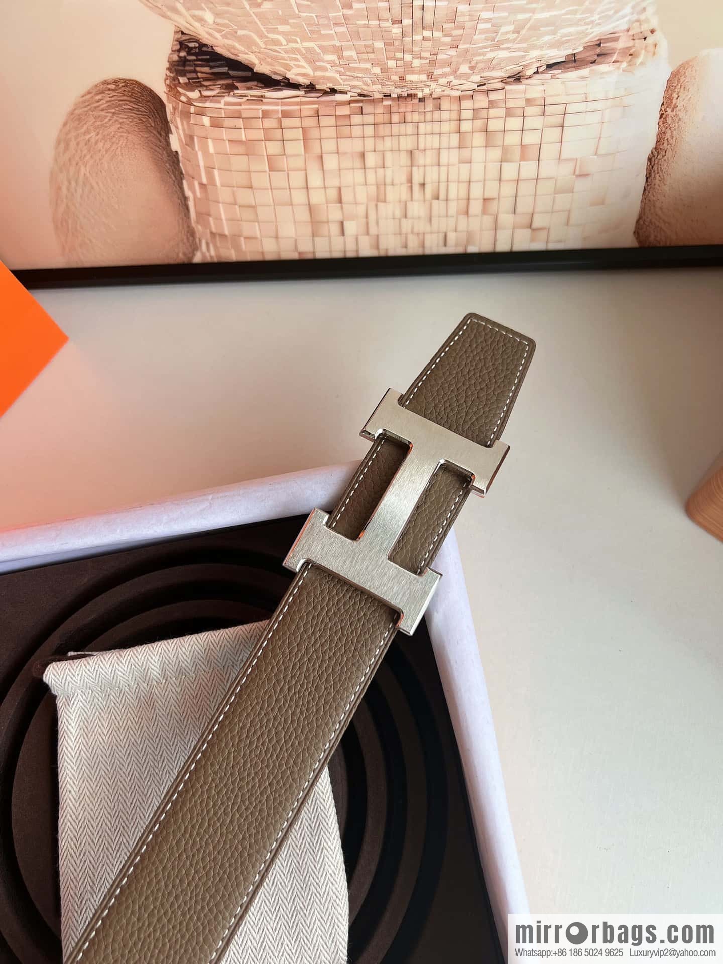 Hermes Togo Leather Double Sided Leather 38mm Belt
