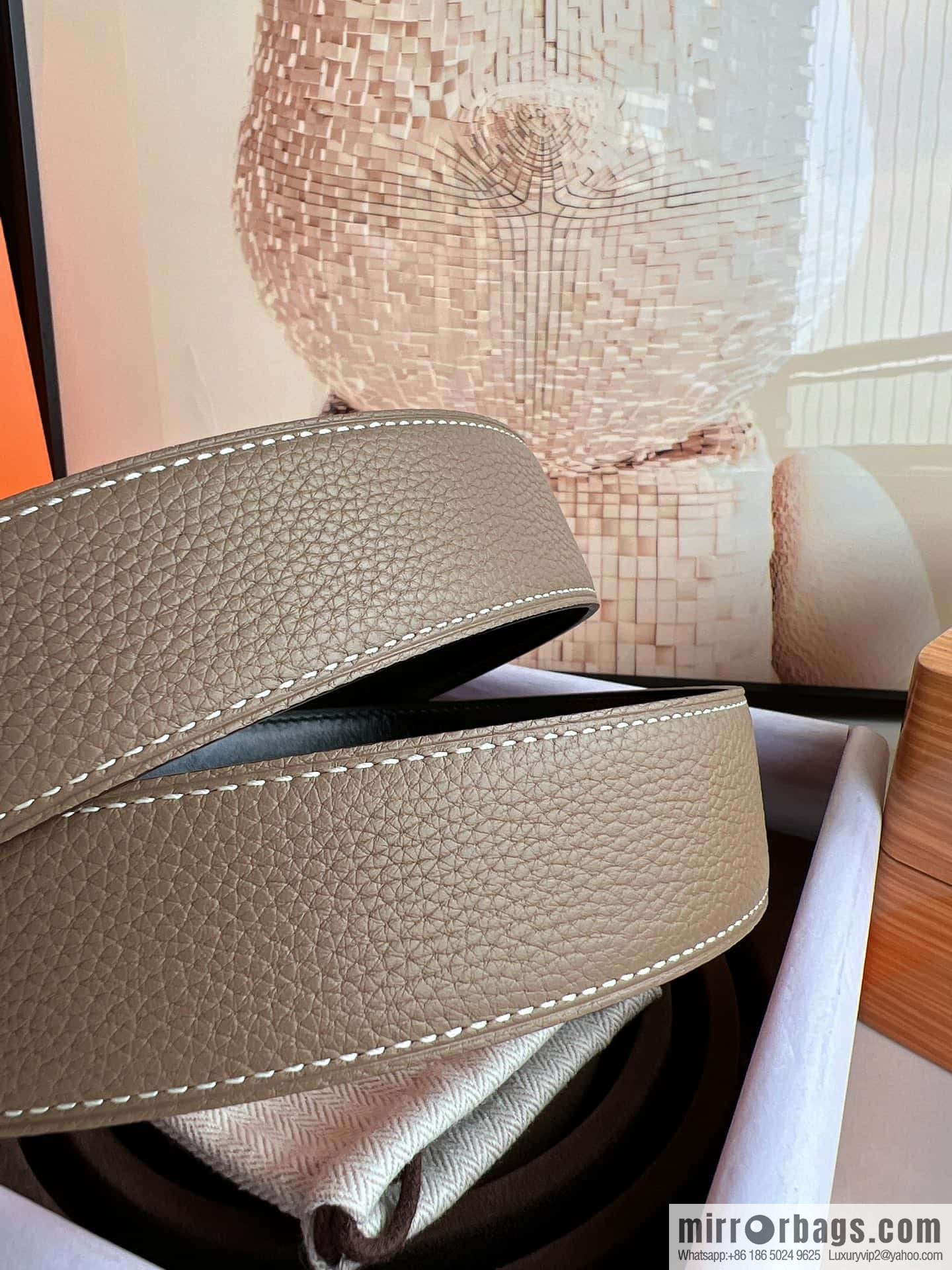 Hermes Togo Leather Double Sided Leather 38mm Belt