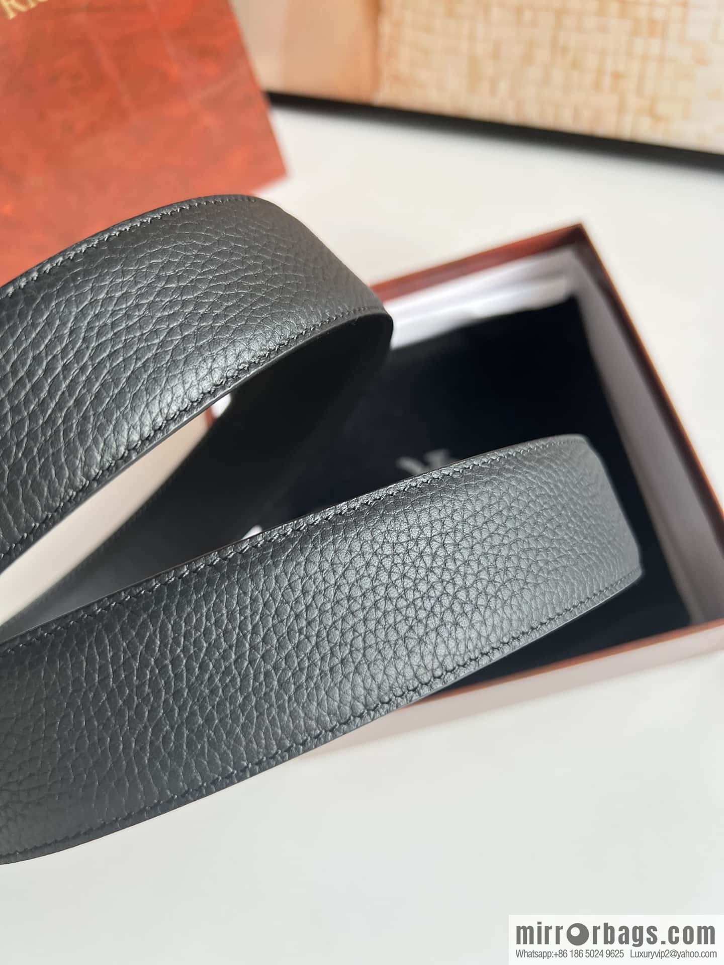 Stefano Ricci Stephen, Stainless Steel Eagle Metal Buckle 3.8cm Cowhide Litchi Belt