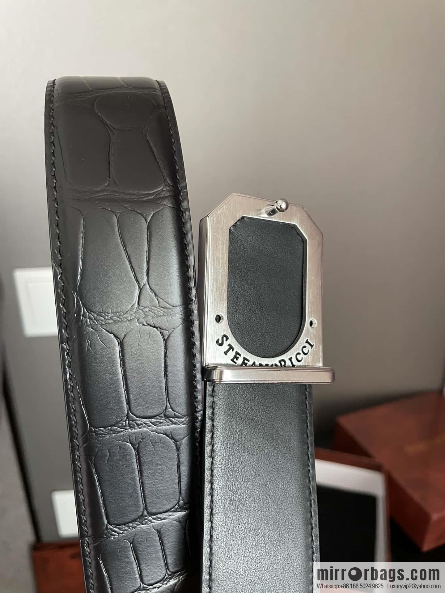 Stefano Ricci Stephen, Eagle Head Metal Buckle, Alligator Belt 3.8cm