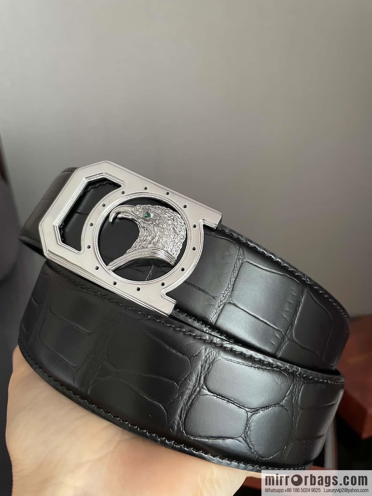 Stefano Ricci Stephen, Eagle Head Metal Buckle, Alligator Belt 3.8cm