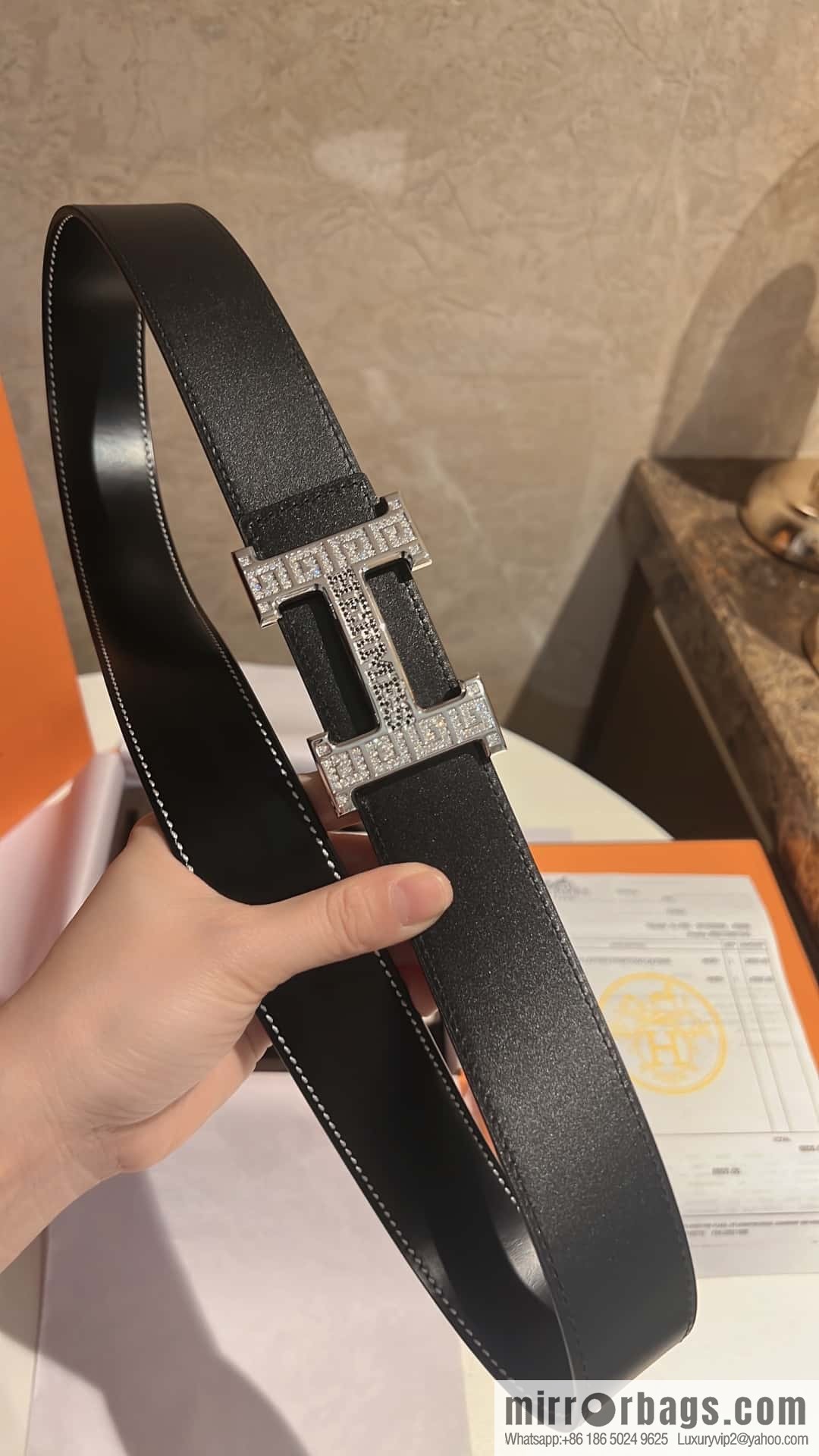 Hermes Hermes, selected imported cowhide H metal buckle 3.8cm belt