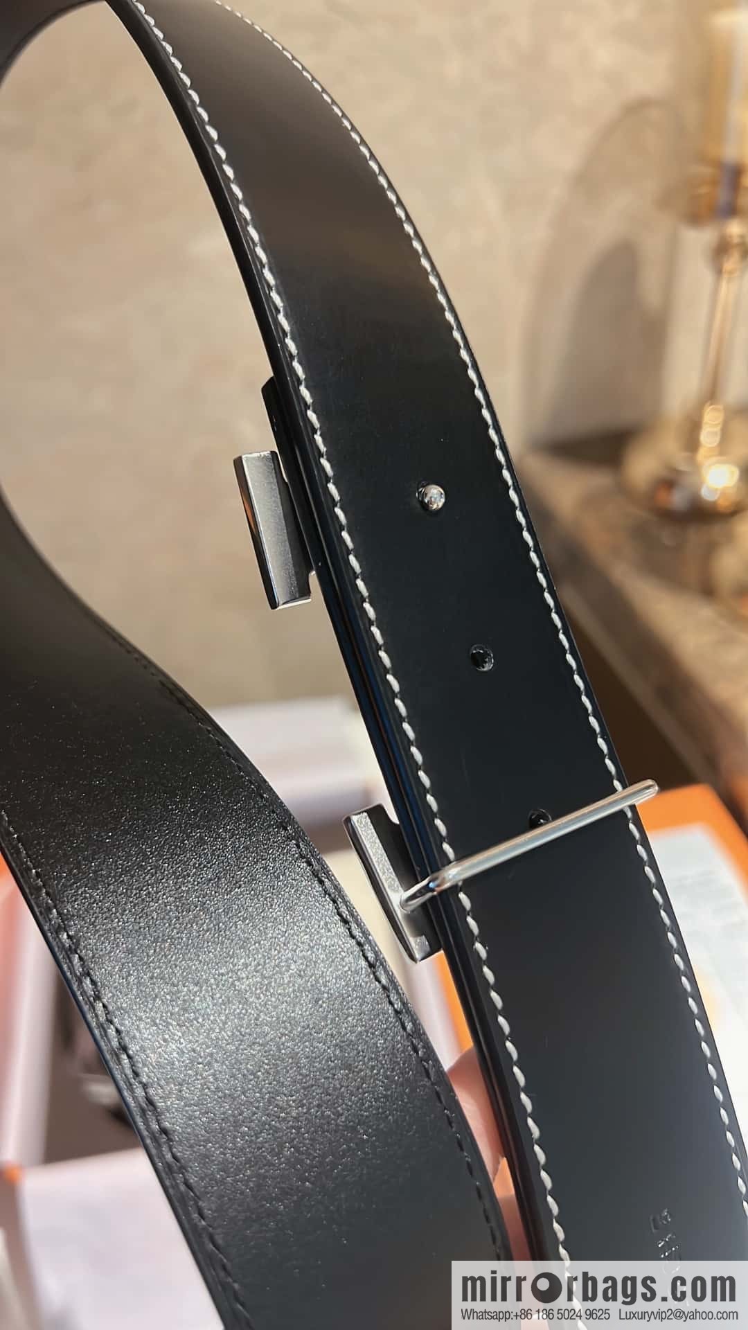 Hermes Hermes, selected imported cowhide H metal buckle 3.8cm belt