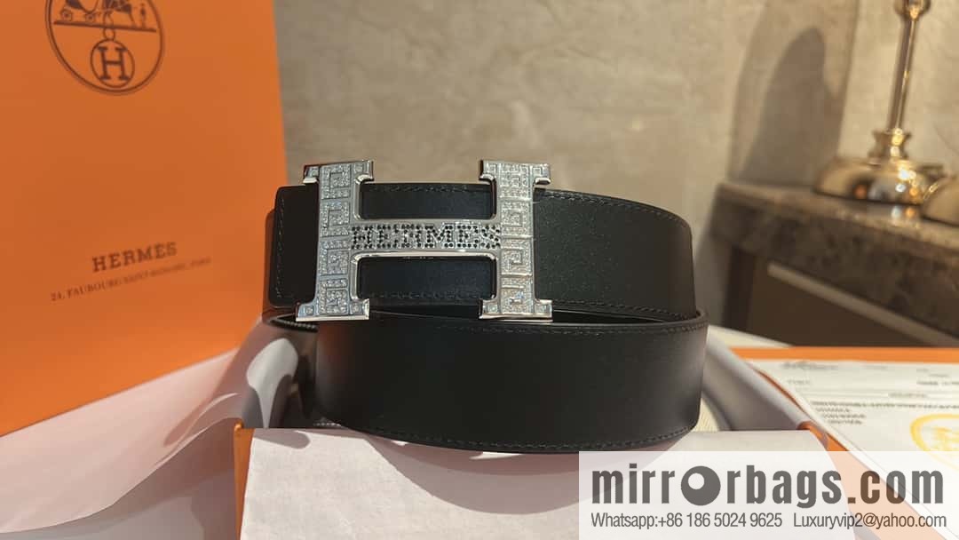 Hermes Hermes, selected imported cowhide H metal buckle 3.8cm belt