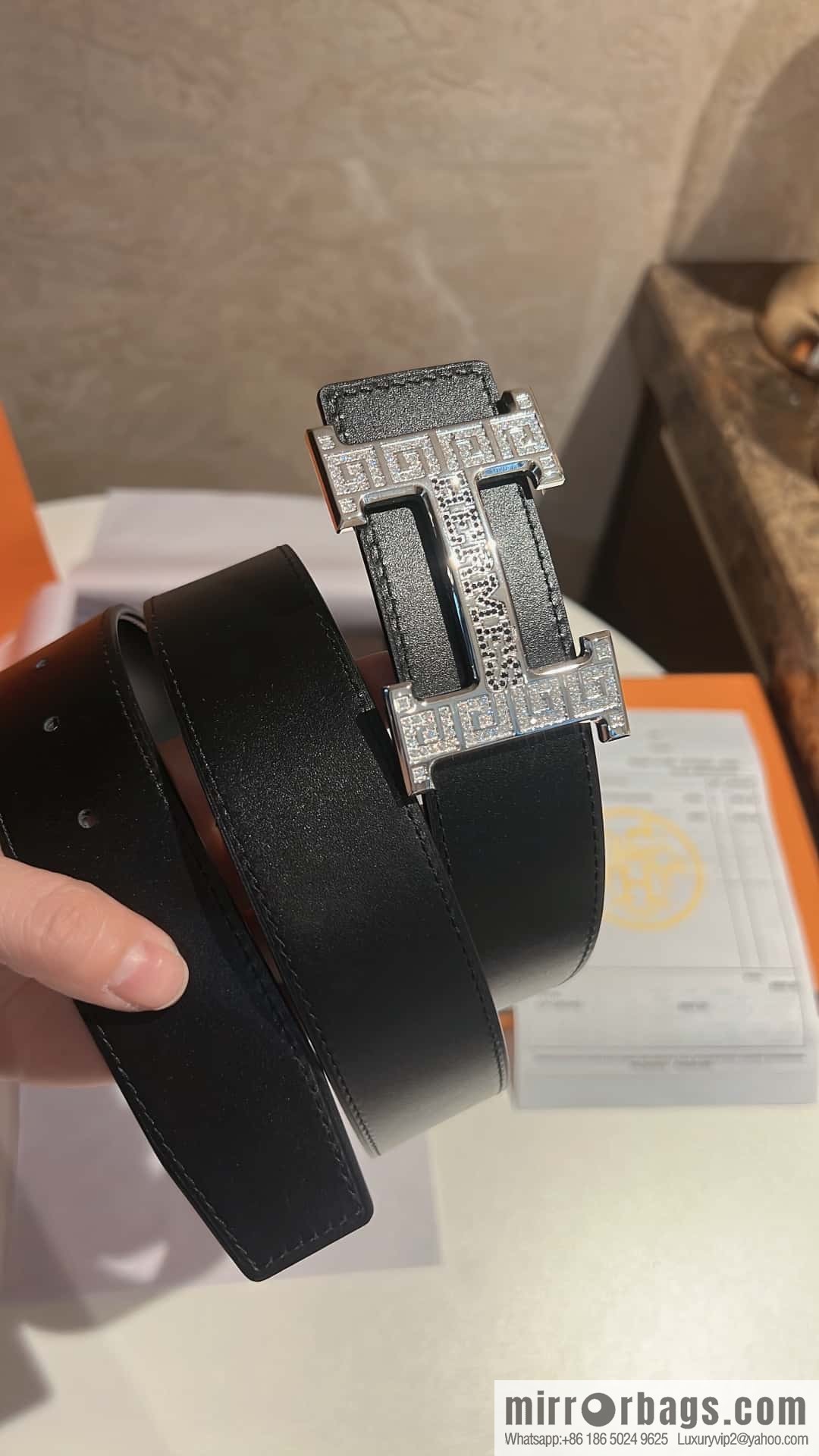 Hermes Hermes, selected imported cowhide H metal buckle 3.8cm belt