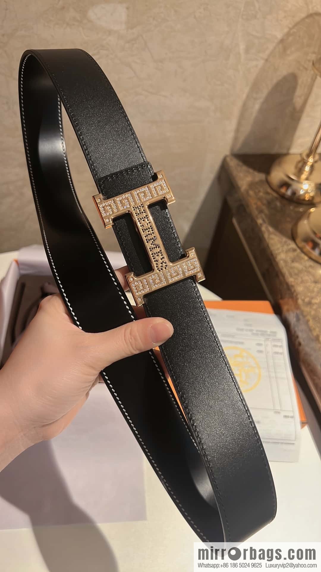 Hermes Hermes, selected imported cowhide H metal buckle 3.8cm belt