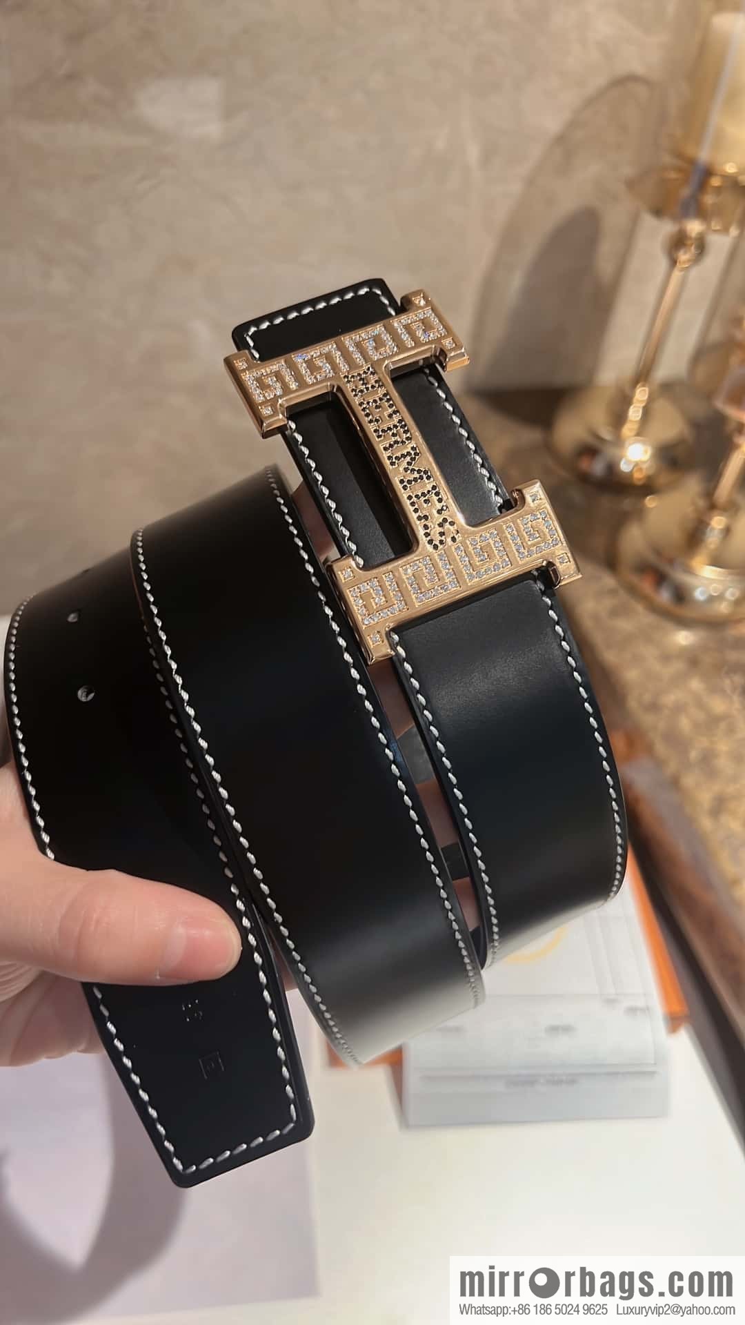 Hermes Hermes, selected imported cowhide H metal buckle 3.8cm belt