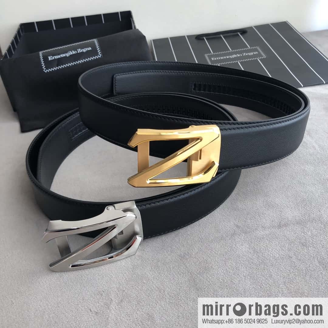 ZEGNA Zegna Z automatic buckle, double-sided first-layer cowhide belt