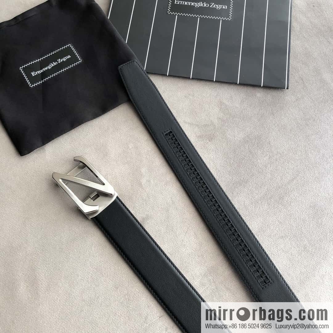 ZEGNA Zegna Z automatic buckle, double-sided first-layer cowhide belt
