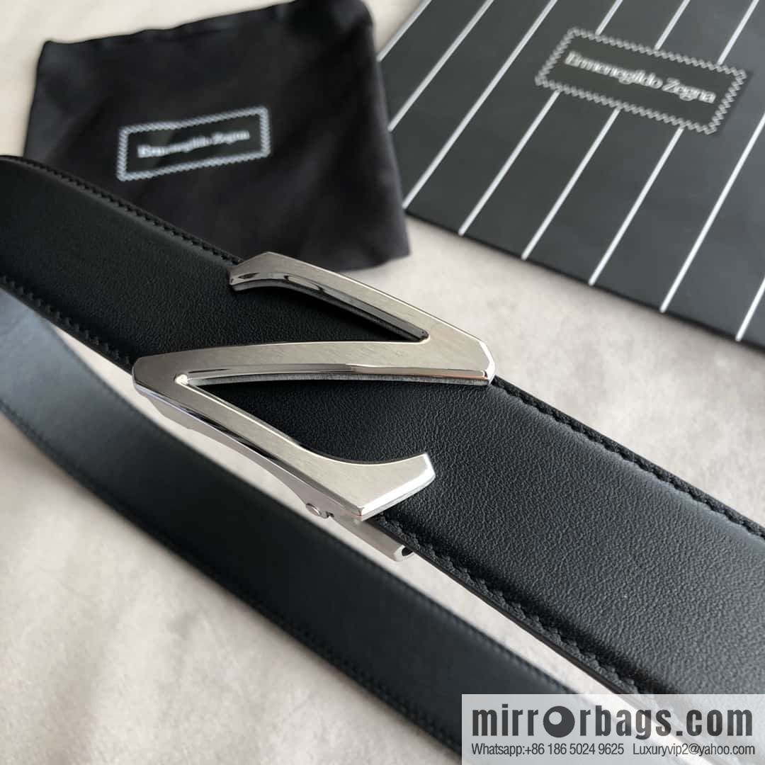 ZEGNA Zegna Z automatic buckle, double-sided first-layer cowhide belt