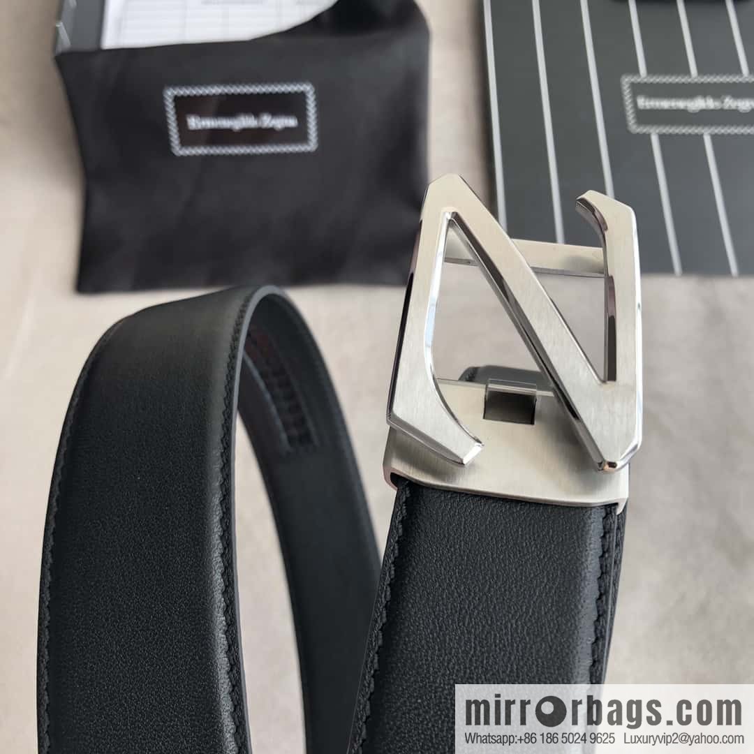ZEGNA Zegna Z automatic buckle, double-sided first-layer cowhide belt