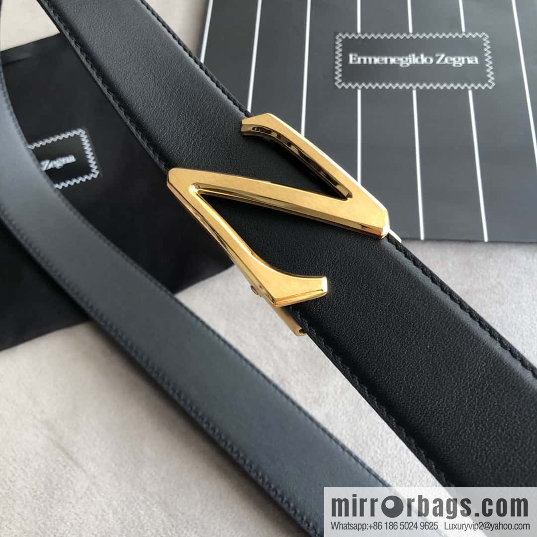 ZEGNA Zegna Z automatic buckle, double-sided first-layer cowhide belt