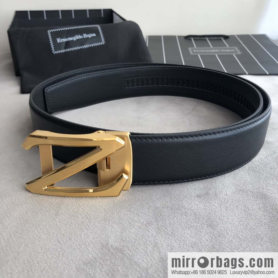 ZEGNA Zegna Z automatic buckle, double-sided first-layer cowhide belt
