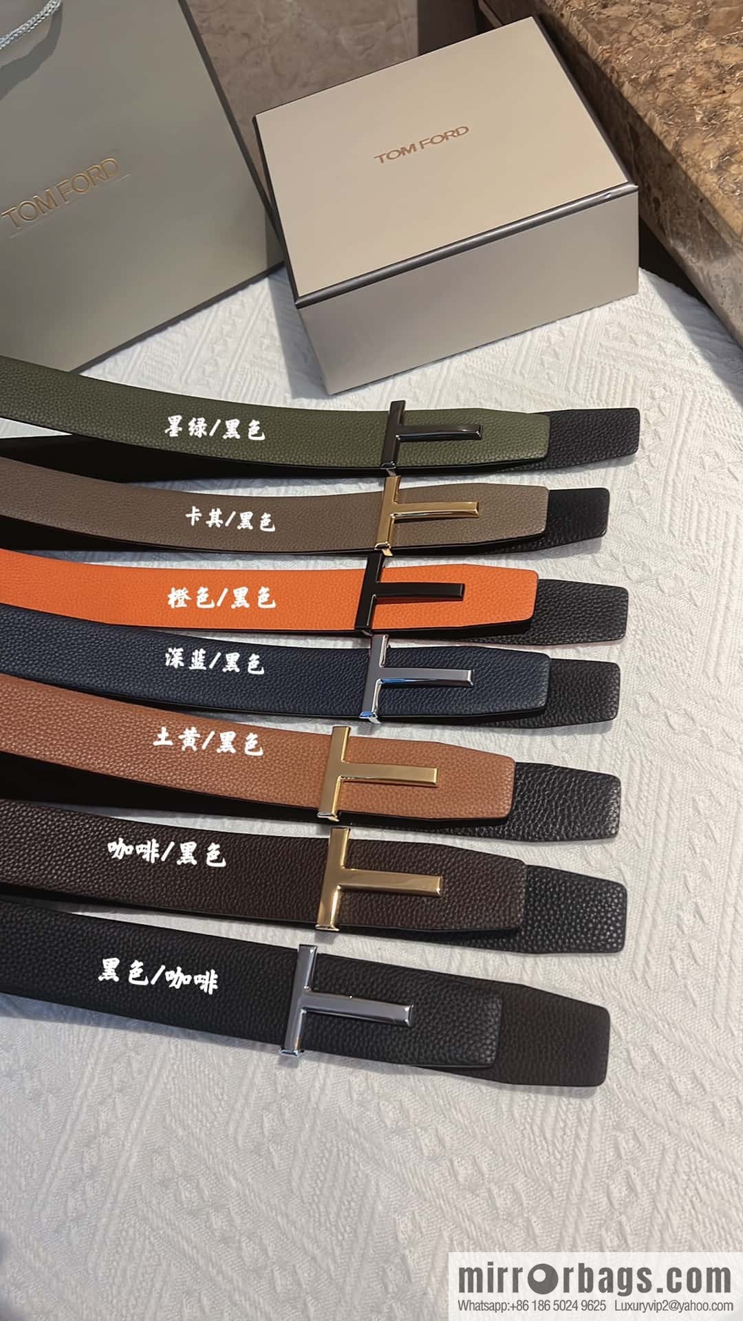 TOMFORD Tom Ford, Men's T-Buckle Double-Sided Belt 4.0cm