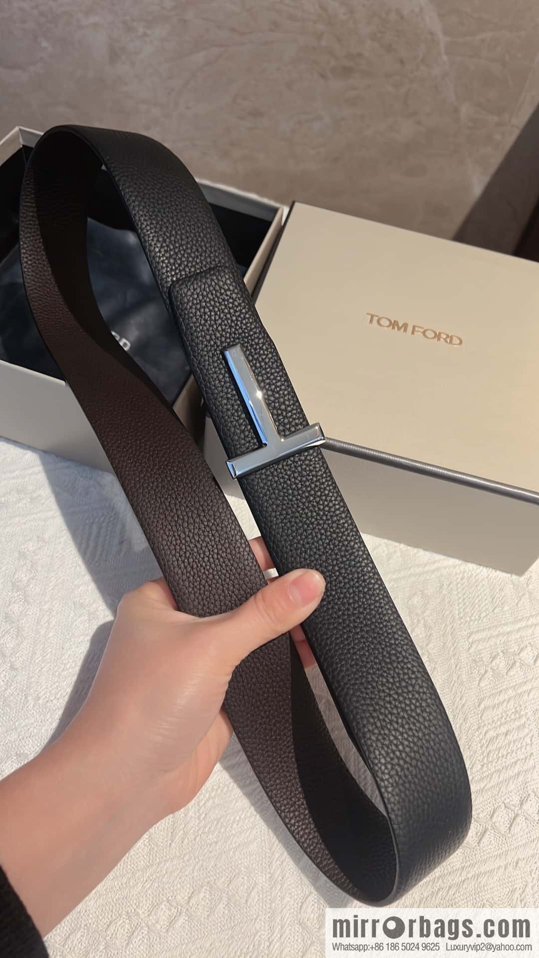 TOMFORD Tom Ford, Men's T-Buckle Double-Sided Belt 4.0cm