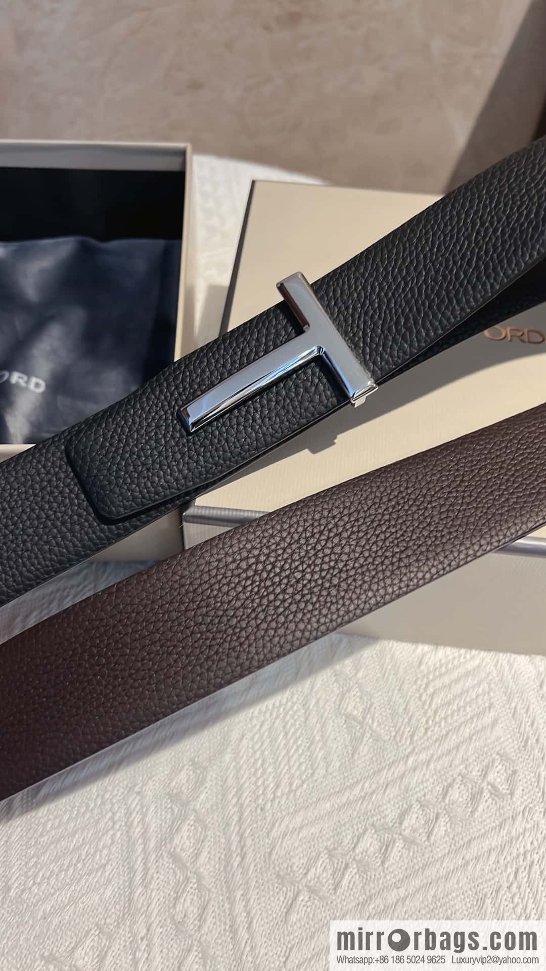 TOMFORD Tom Ford, Men's T-Buckle Double-Sided Belt 4.0cm