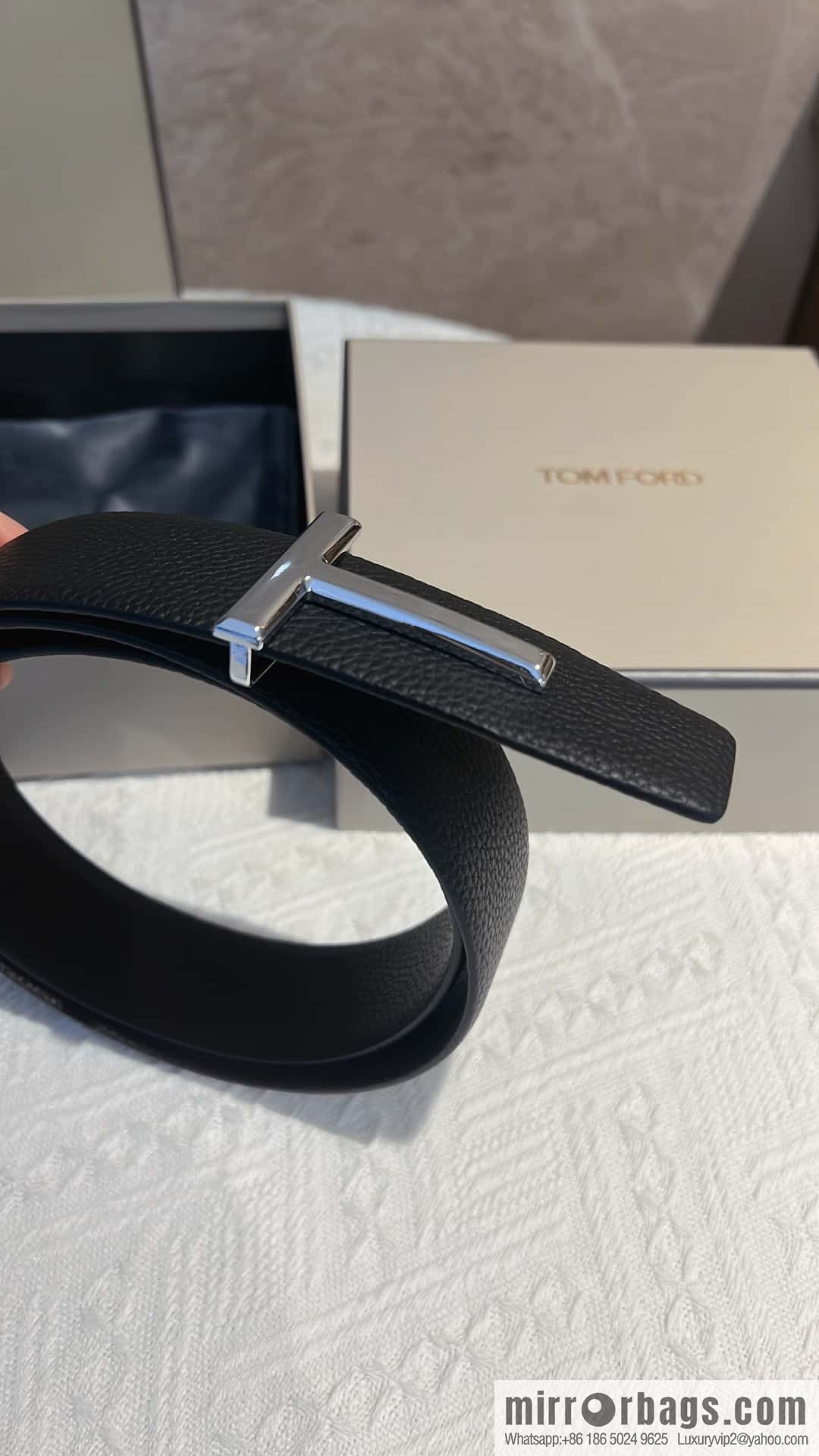 TOMFORD Tom Ford, Men's T-Buckle Double-Sided Belt 4.0cm