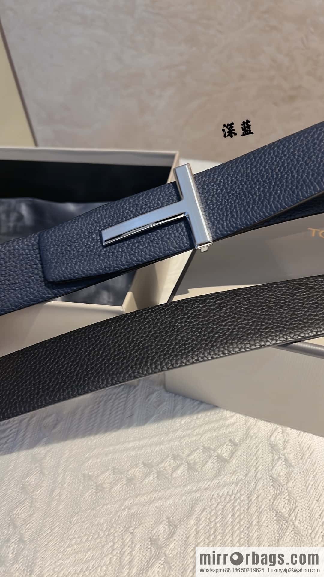TOMFORD Tom Ford, Men's T-Buckle Double-Sided Belt 4.0cm