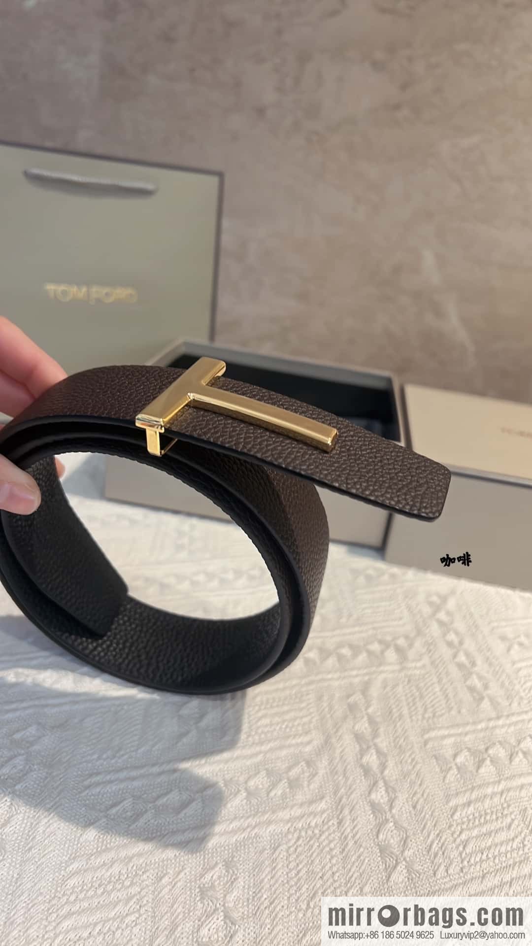 TOMFORD Tom Ford, Men's T-Buckle Double-Sided Belt 4.0cm