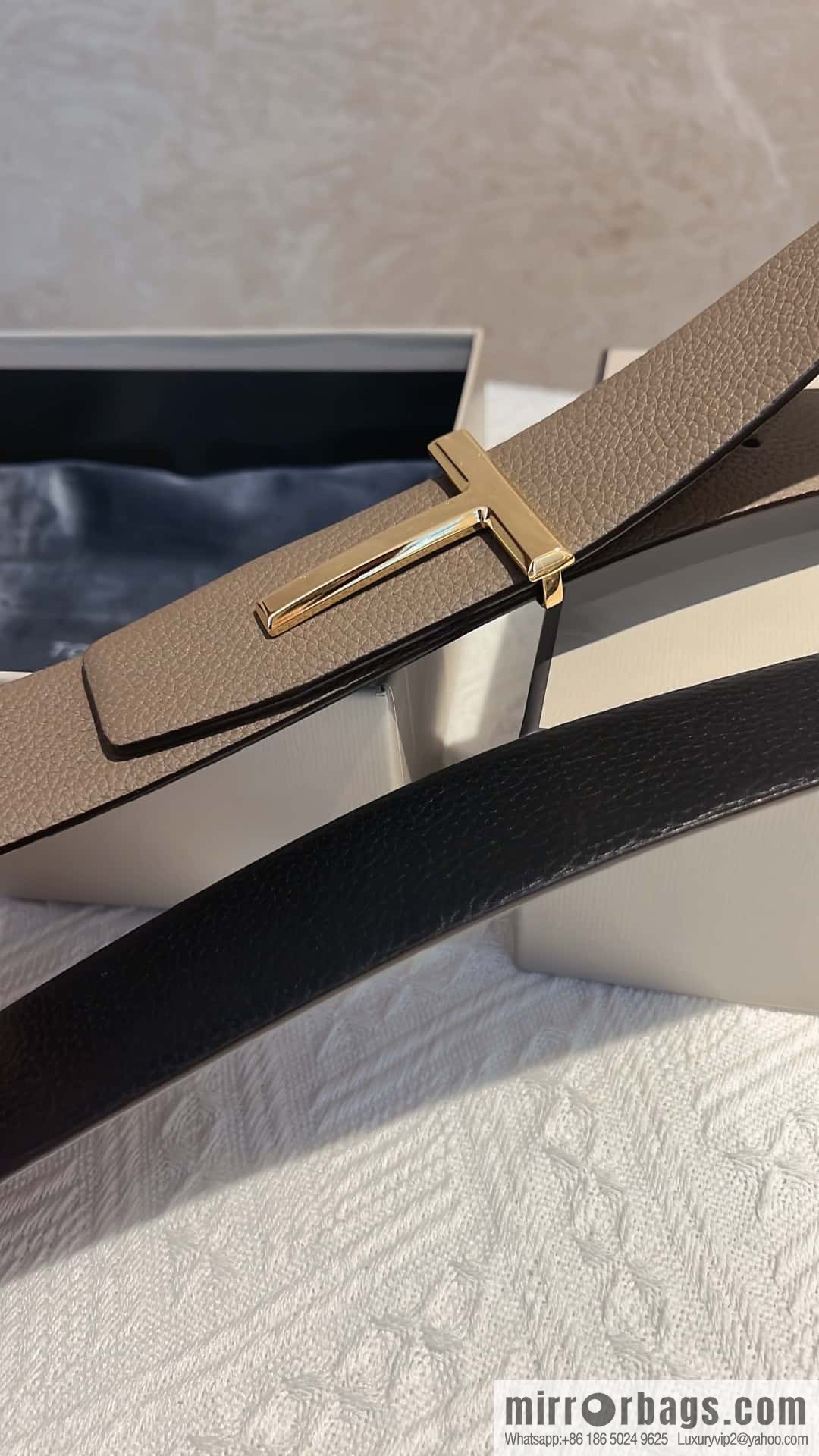 TOMFORD Tom Ford, Men's T-Buckle Double-Sided Belt 4.0cm