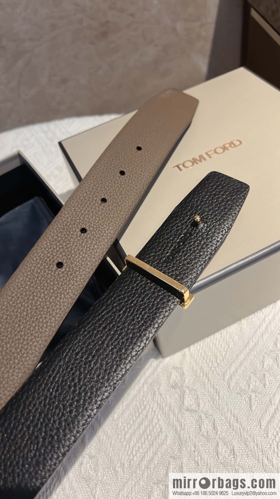 TOMFORD Tom Ford, Men's T-Buckle Double-Sided Belt 4.0cm