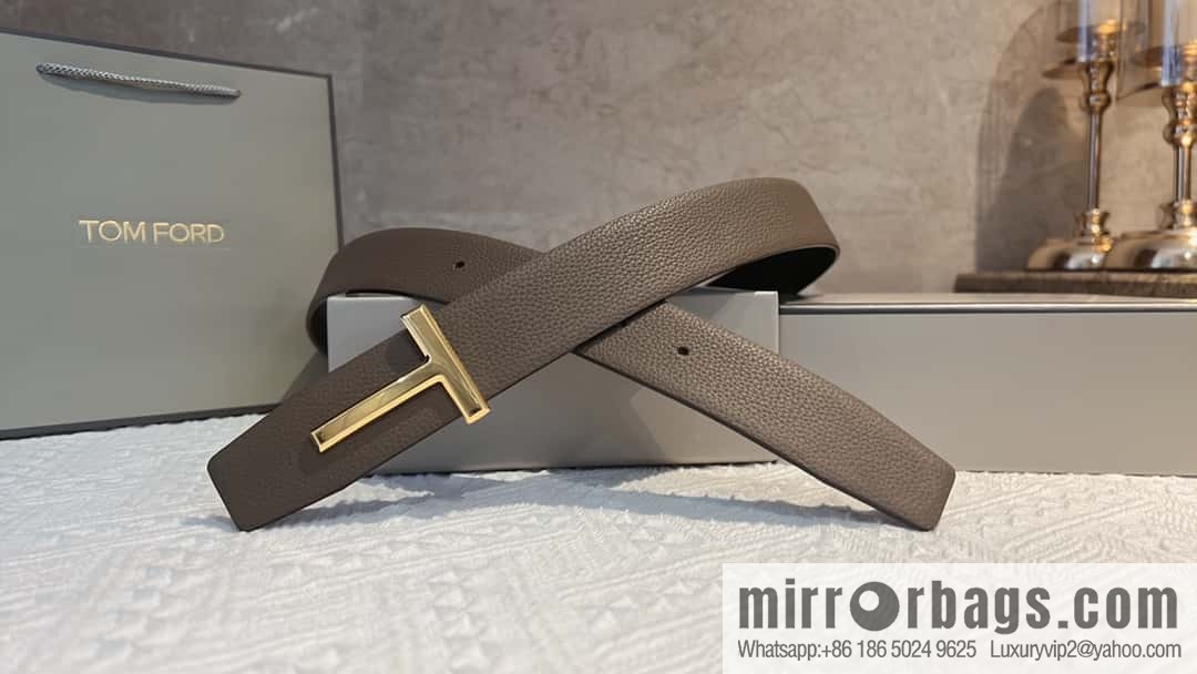 TOMFORD Tom Ford, Men's T-Buckle Double-Sided Belt 4.0cm