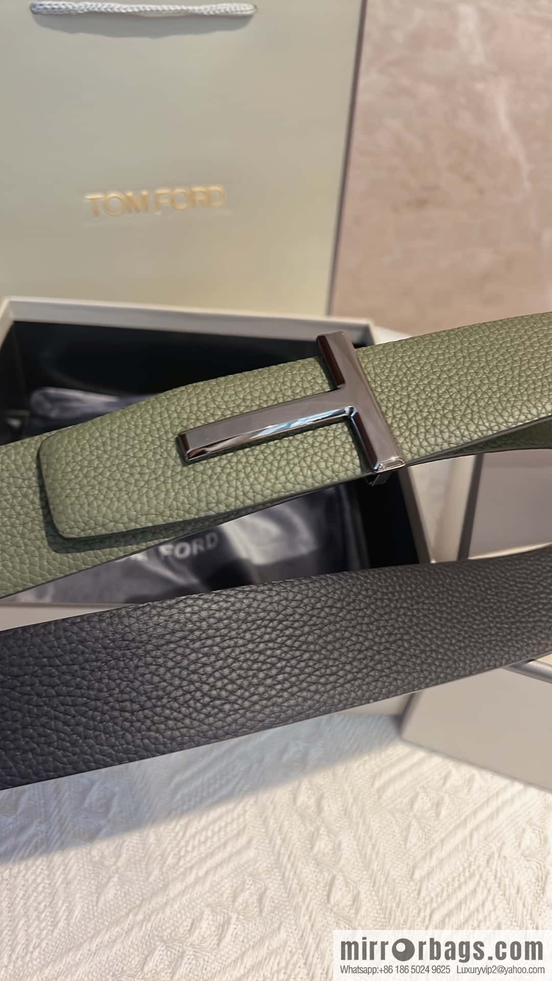 TOMFORD Tom Ford, Men's T-Buckle Double-Sided Belt 4.0cm
