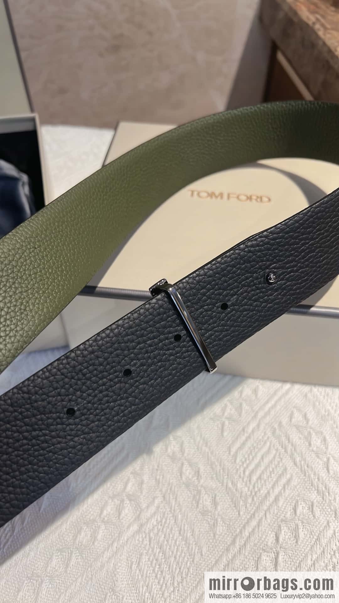 TOMFORD Tom Ford, Men's T-Buckle Double-Sided Belt 4.0cm