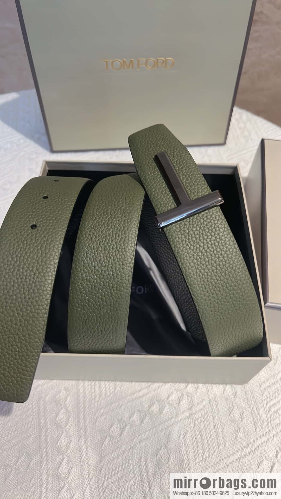 TOMFORD Tom Ford, Men's T-Buckle Double-Sided Belt 4.0cm