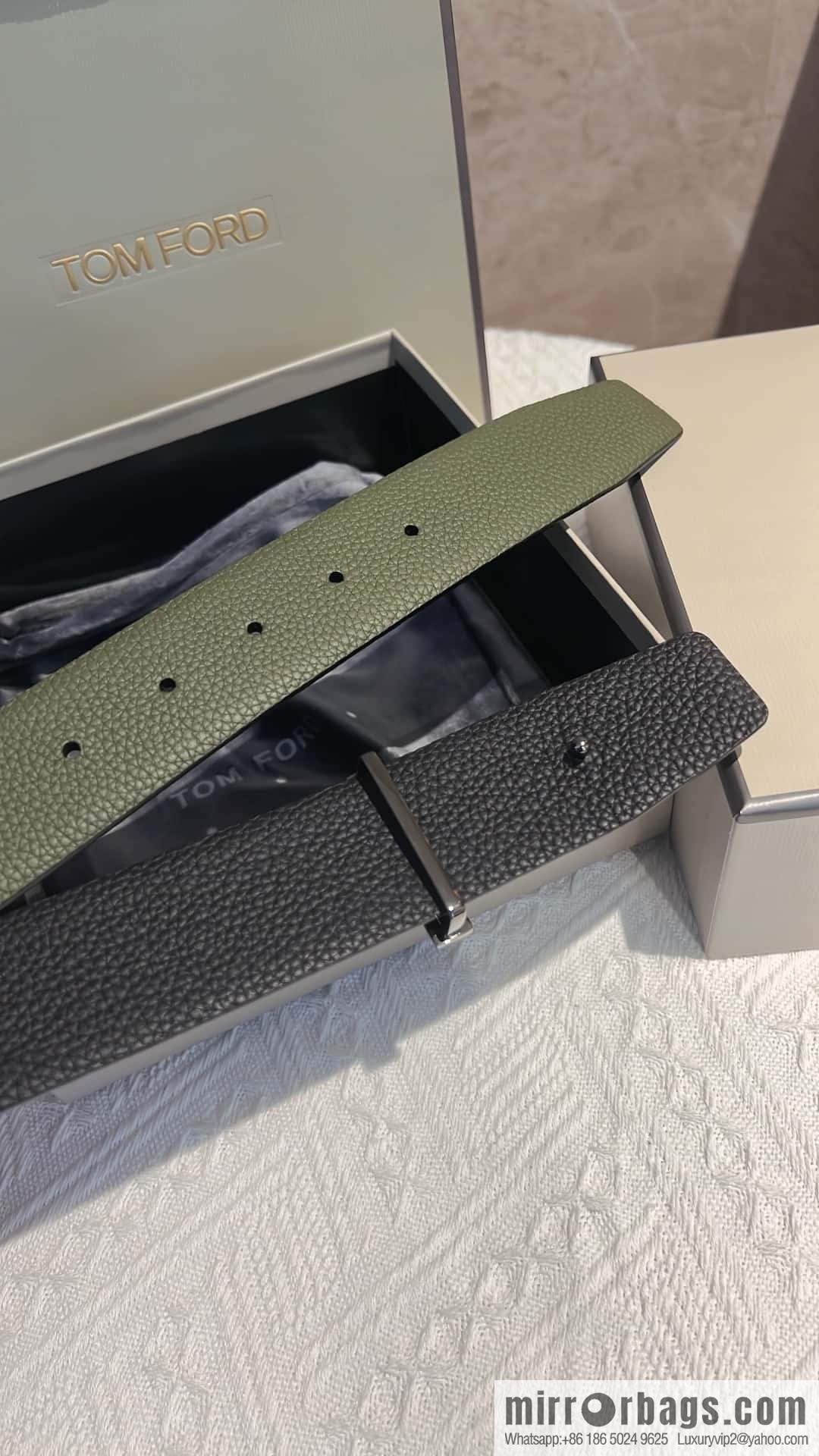 TOMFORD Tom Ford, Men's T-Buckle Double-Sided Belt 4.0cm