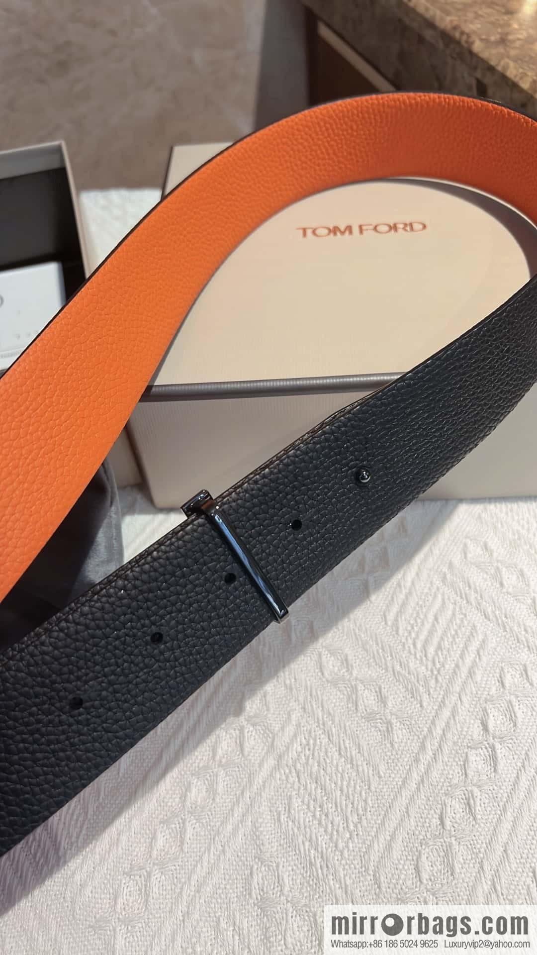 TOMFORD Tom Ford, Men's T-Buckle Double-Sided Belt 4.0cm