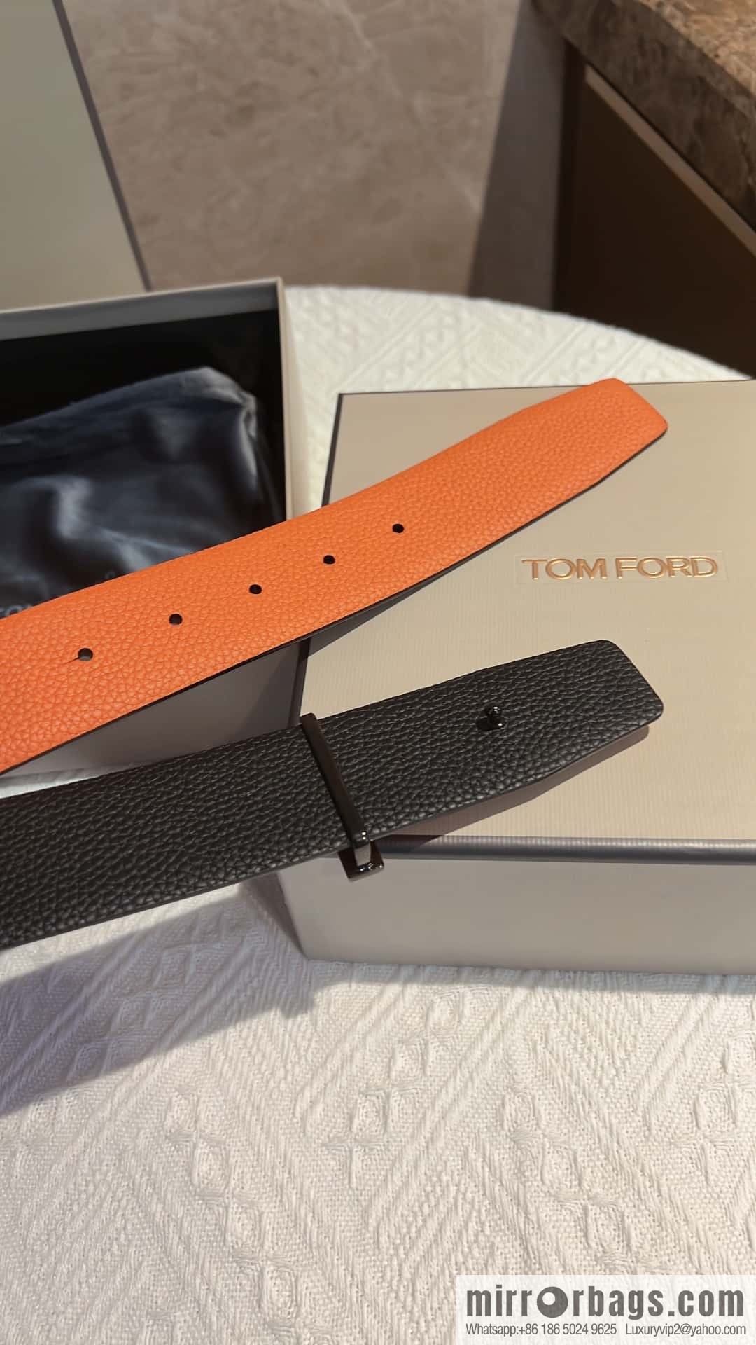 TOMFORD Tom Ford, Men's T-Buckle Double-Sided Belt 4.0cm