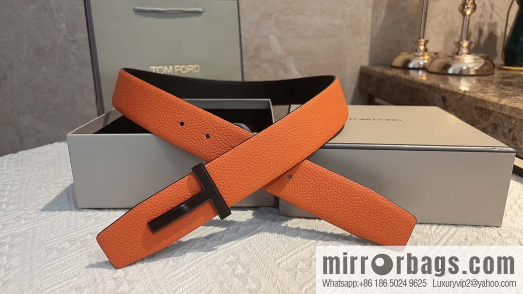 TOMFORD Tom Ford, Men's T-Buckle Double-Sided Belt 4.0cm