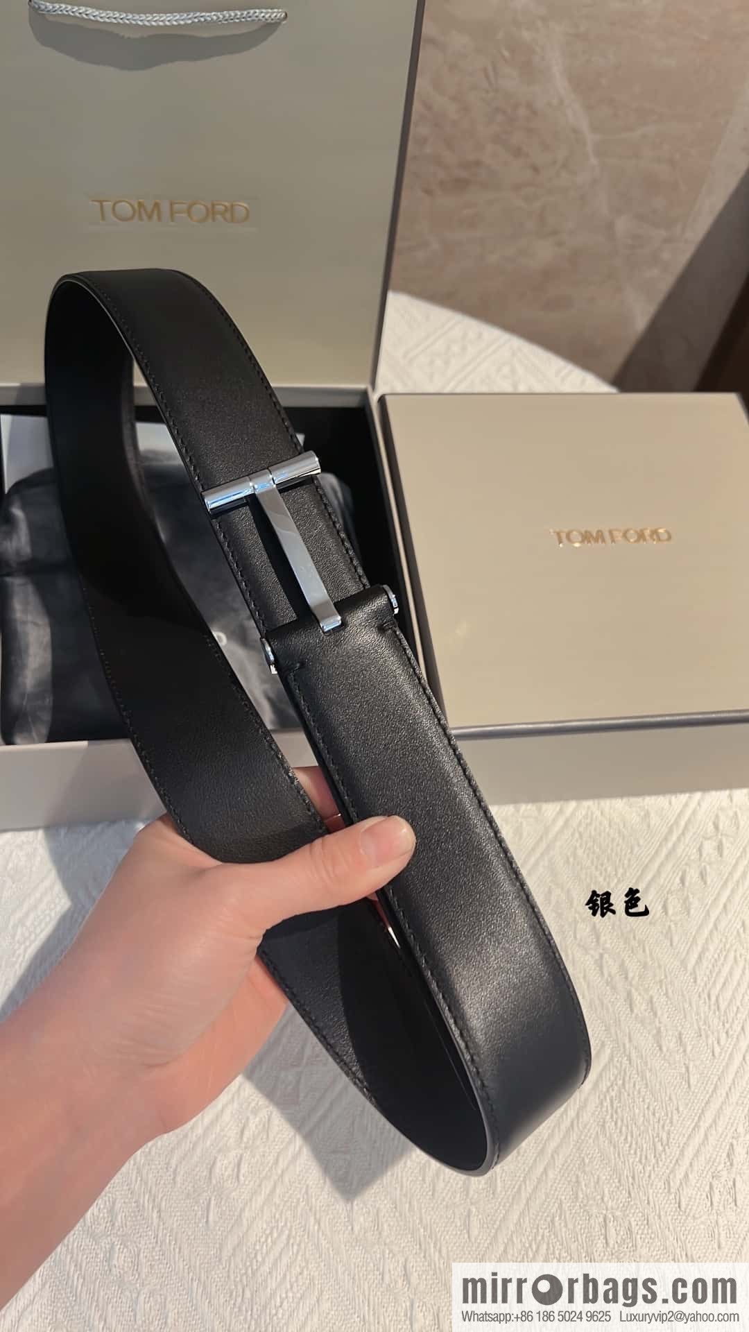 TOMFORD Tom Ford Men's T-Buckle Double-Sided Belt 4.0cm