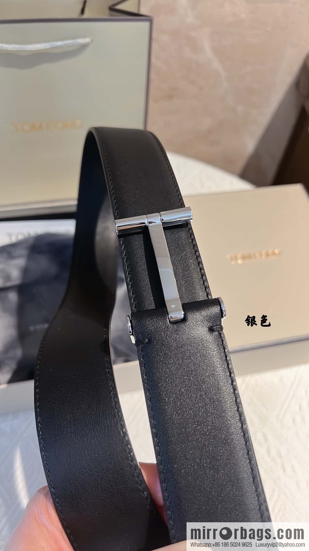 TOMFORD Tom Ford Men's T-Buckle Double-Sided Belt 4.0cm