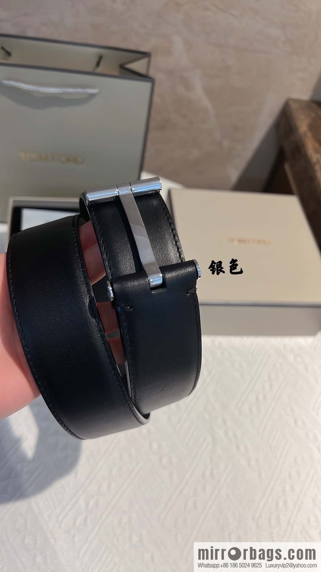 TOMFORD Tom Ford Men's T-Buckle Double-Sided Belt 4.0cm
