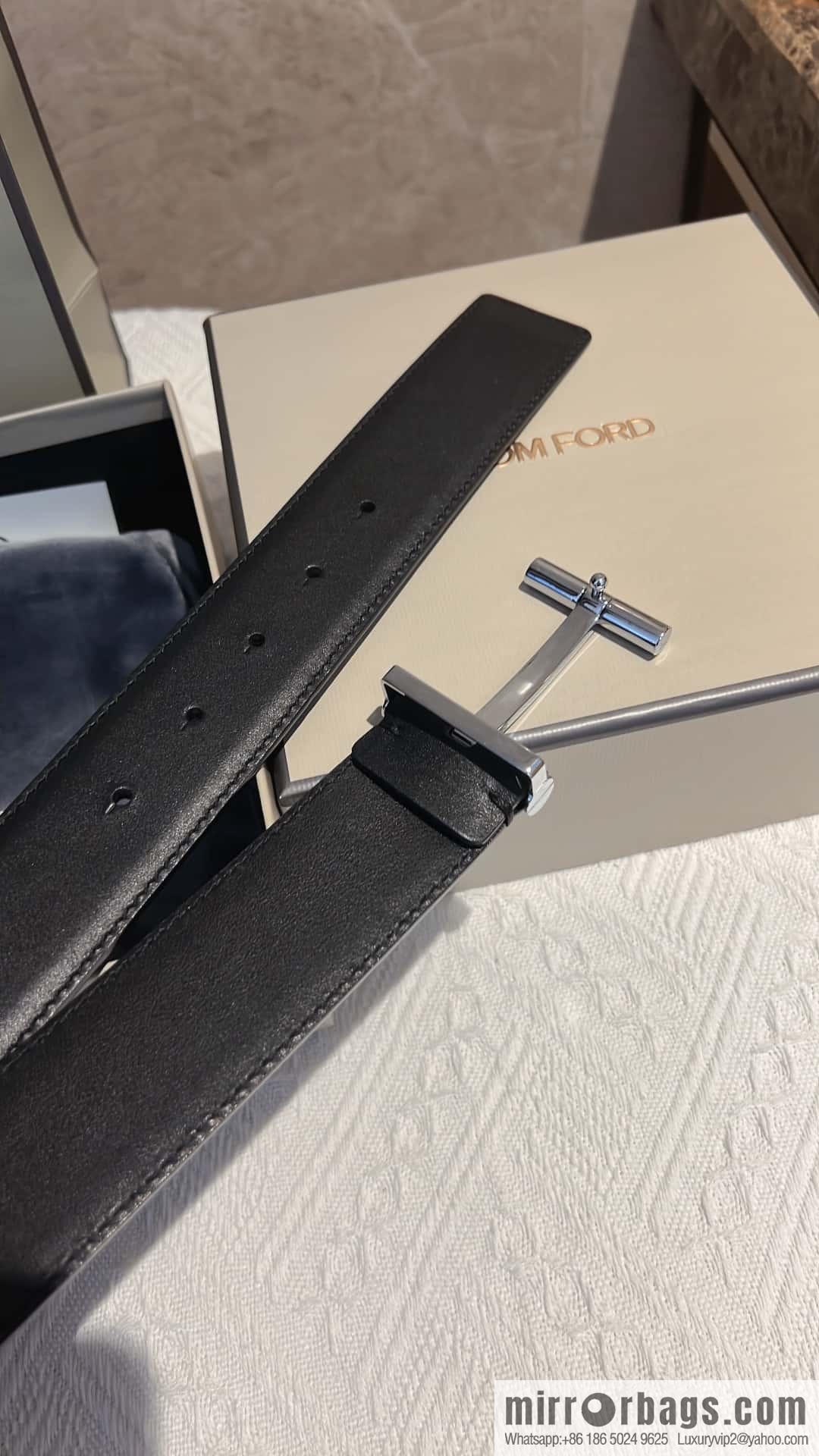 TOMFORD Tom Ford Men's T-Buckle Double-Sided Belt 4.0cm