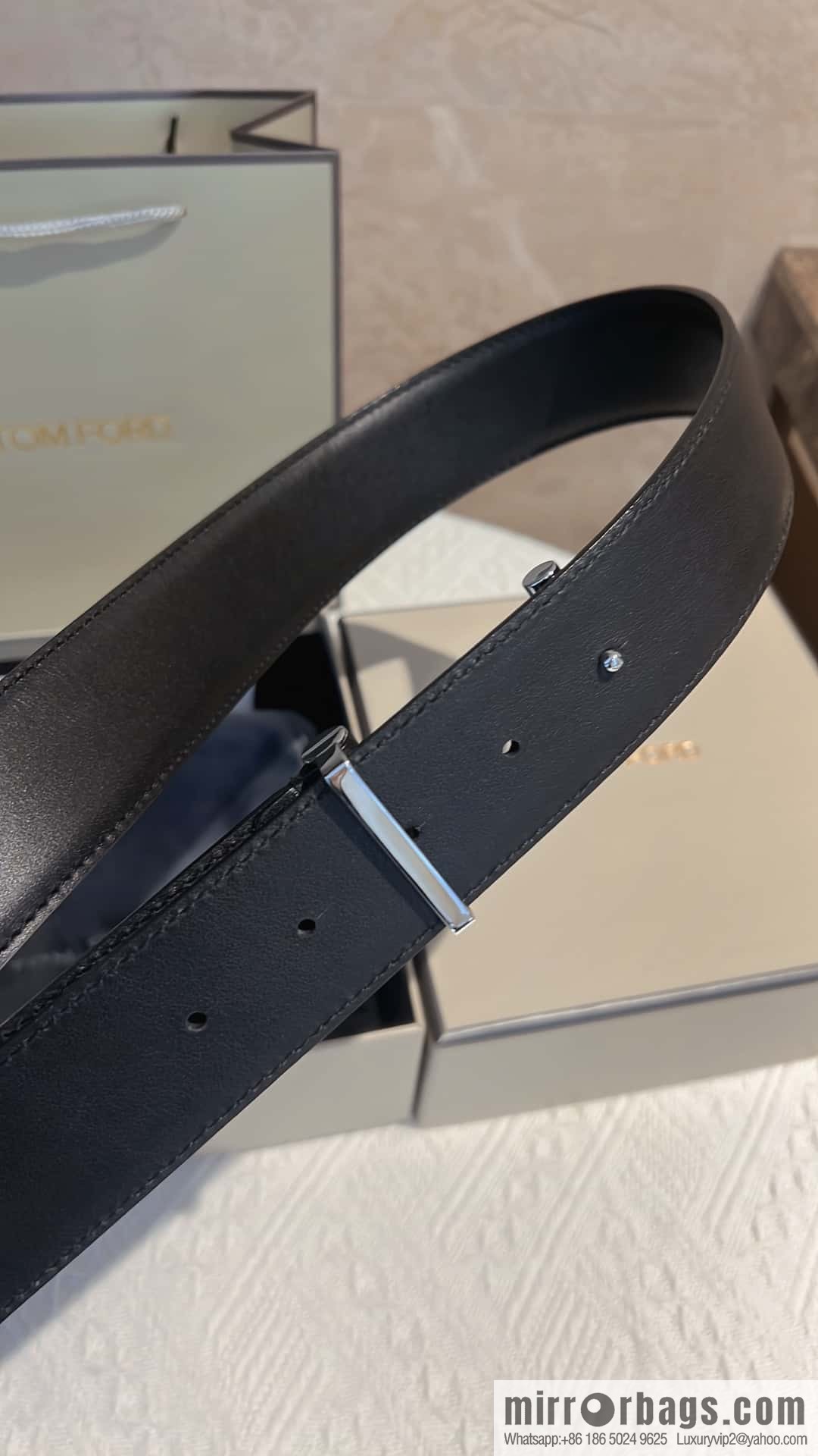 TOMFORD Tom Ford Men's T-Buckle Double-Sided Belt 4.0cm