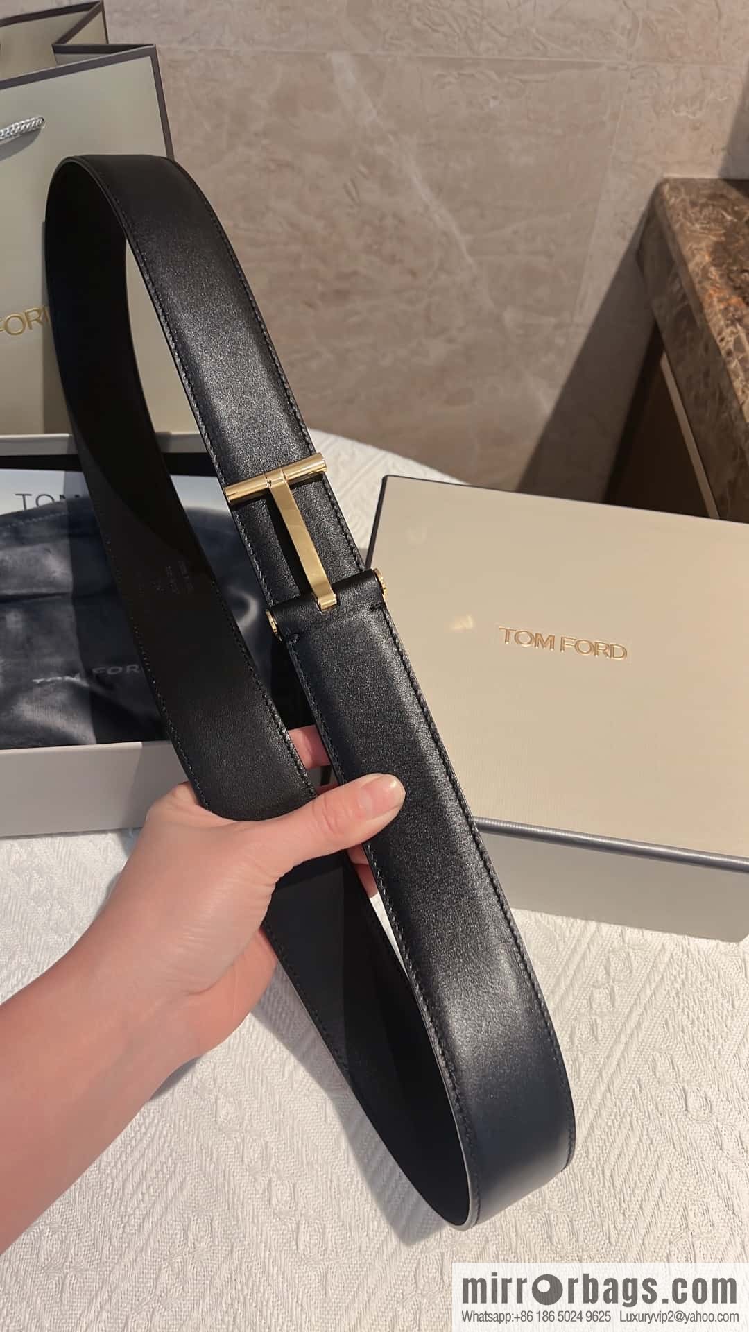 TOMFORD Tom Ford Men's T-Buckle Double-Sided Belt 4.0cm