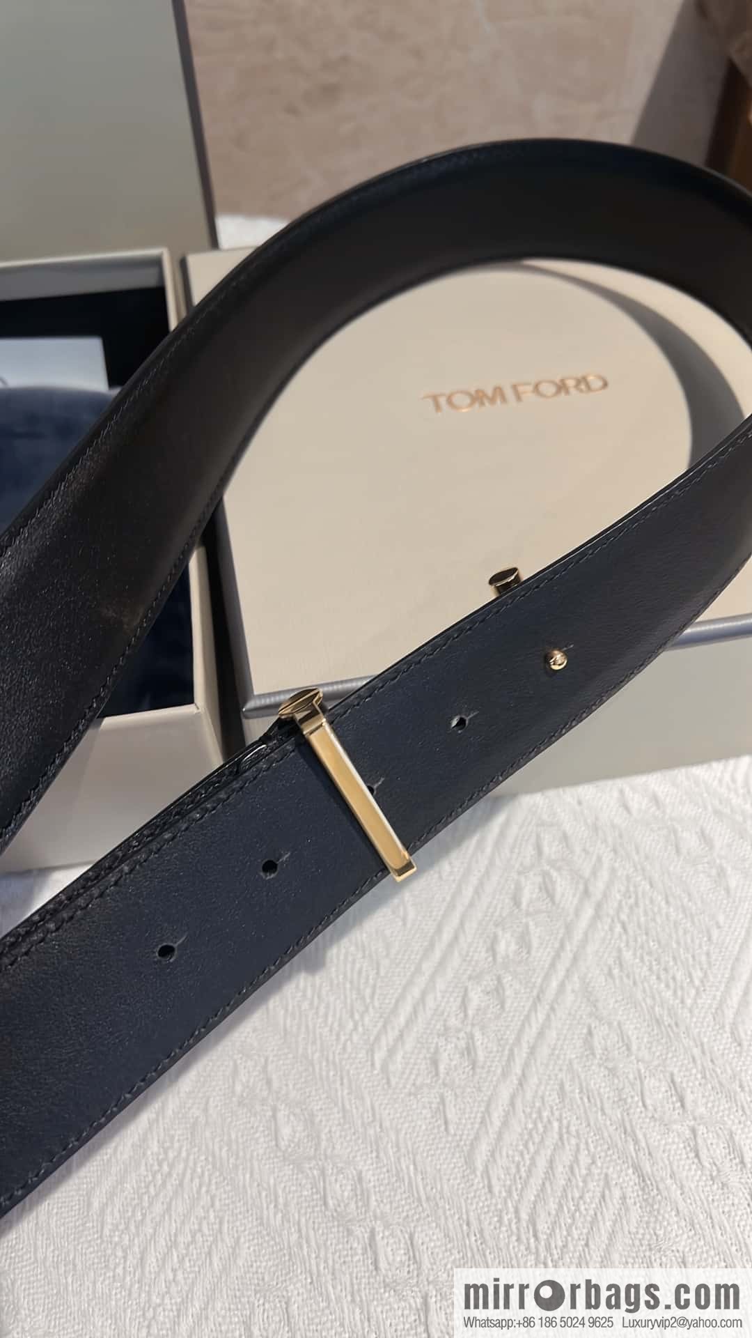 TOMFORD Tom Ford Men's T-Buckle Double-Sided Belt 4.0cm