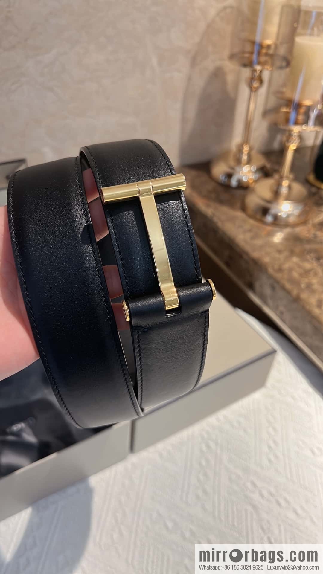 TOMFORD Tom Ford Men's T-Buckle Double-Sided Belt 4.0cm