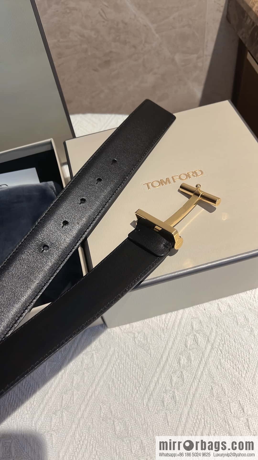 TOMFORD Tom Ford Men's T-Buckle Double-Sided Belt 4.0cm