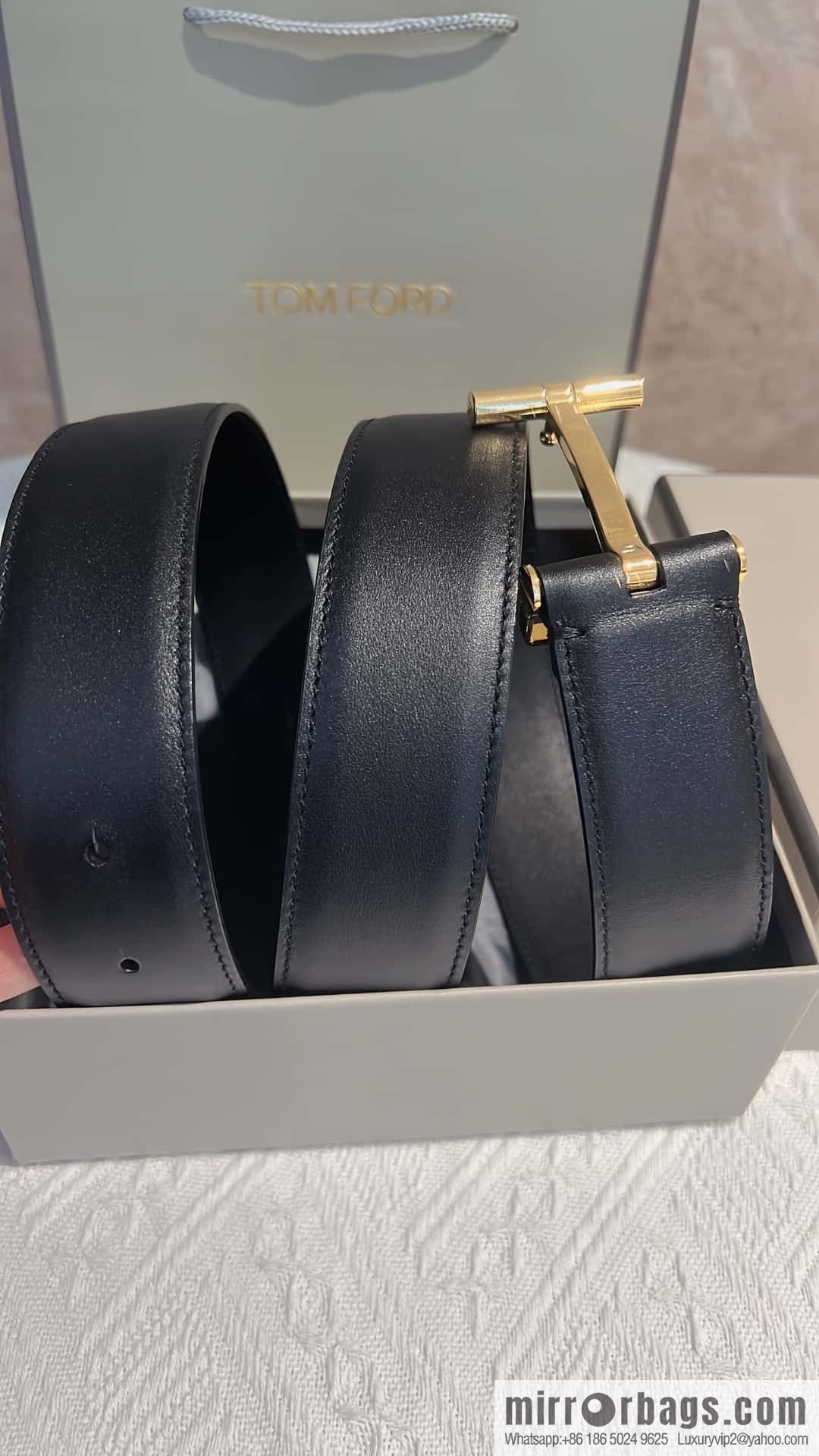 TOMFORD Tom Ford Men's T-Buckle Double-Sided Belt 4.0cm