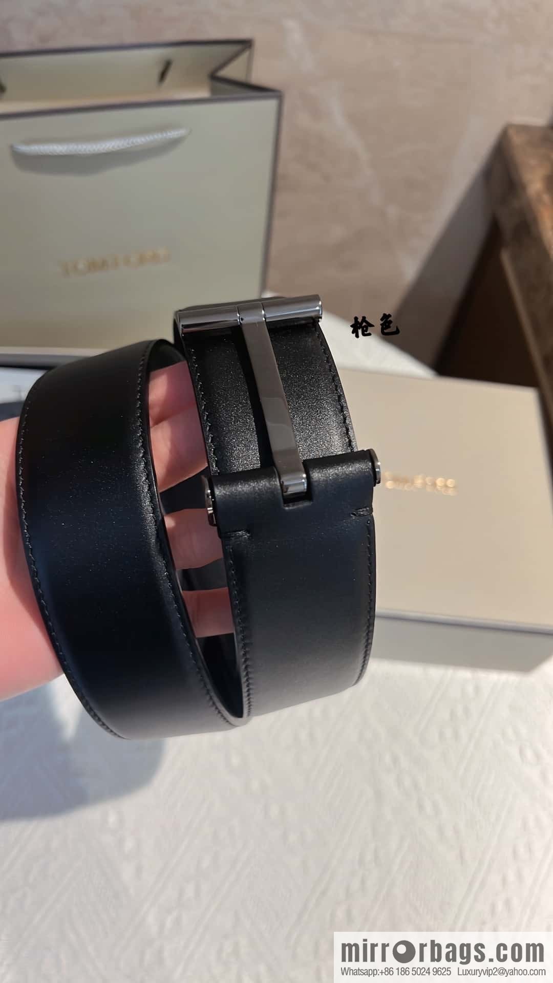 TOMFORD Tom Ford Men's T-Buckle Double-Sided Belt 4.0cm