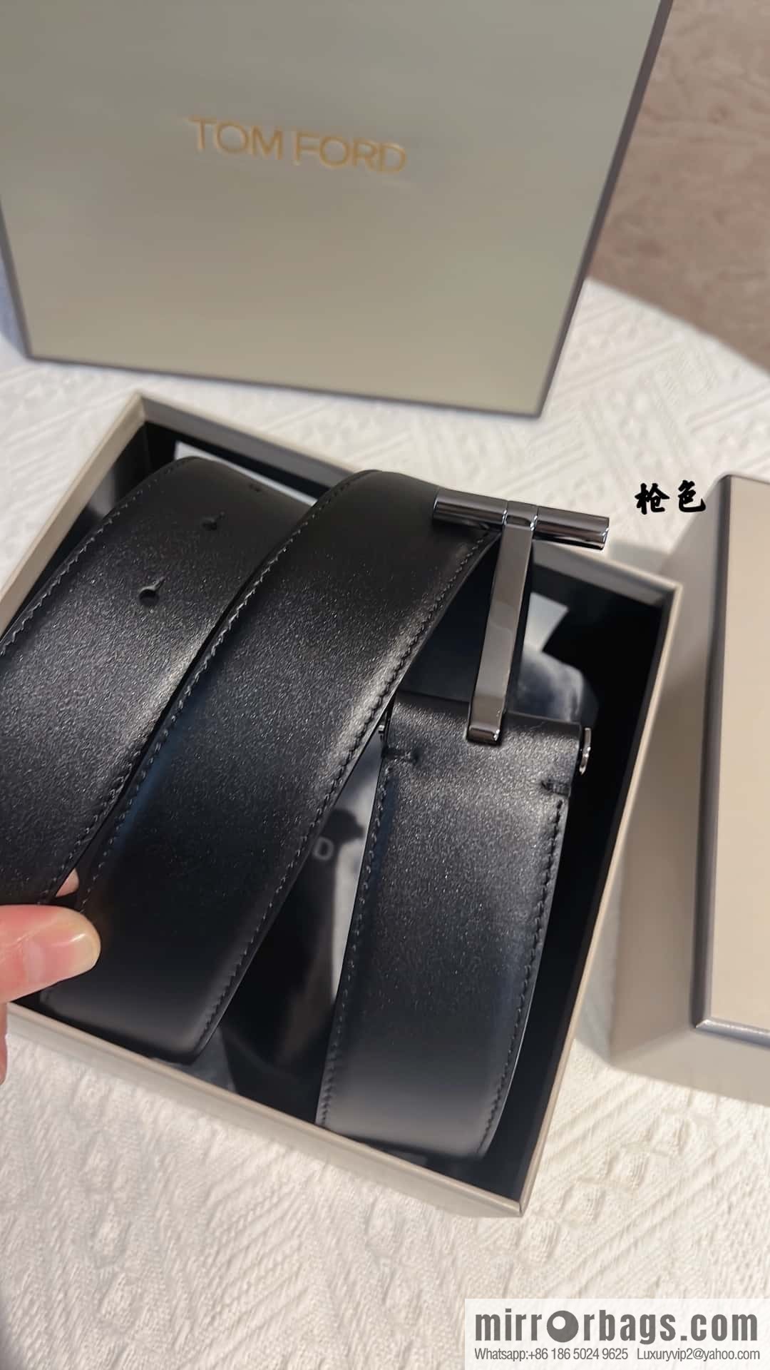 TOMFORD Tom Ford Men's T-Buckle Double-Sided Belt 4.0cm