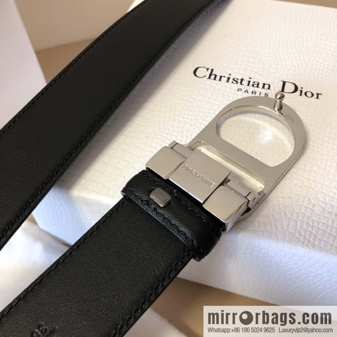 Dior CD clip buckle, first layer cowhide belt 3.5CM