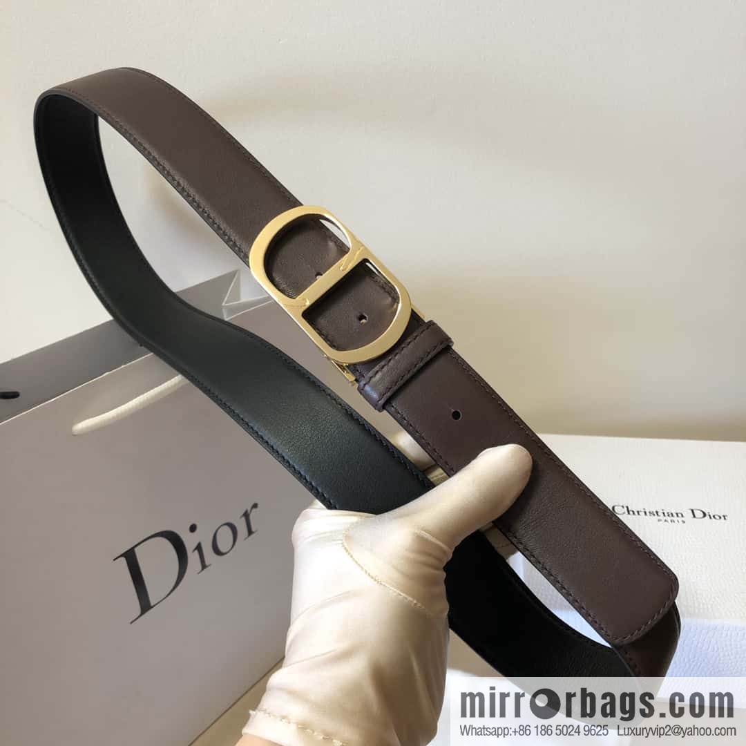 Dior CD clip buckle, first layer cowhide belt 3.5CM